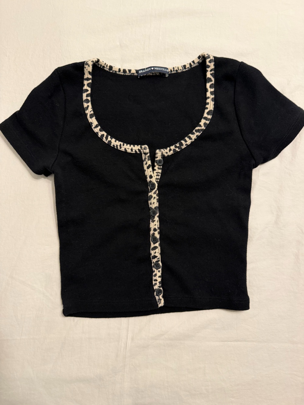 Brandy Melville Short Sleeve Top Black
